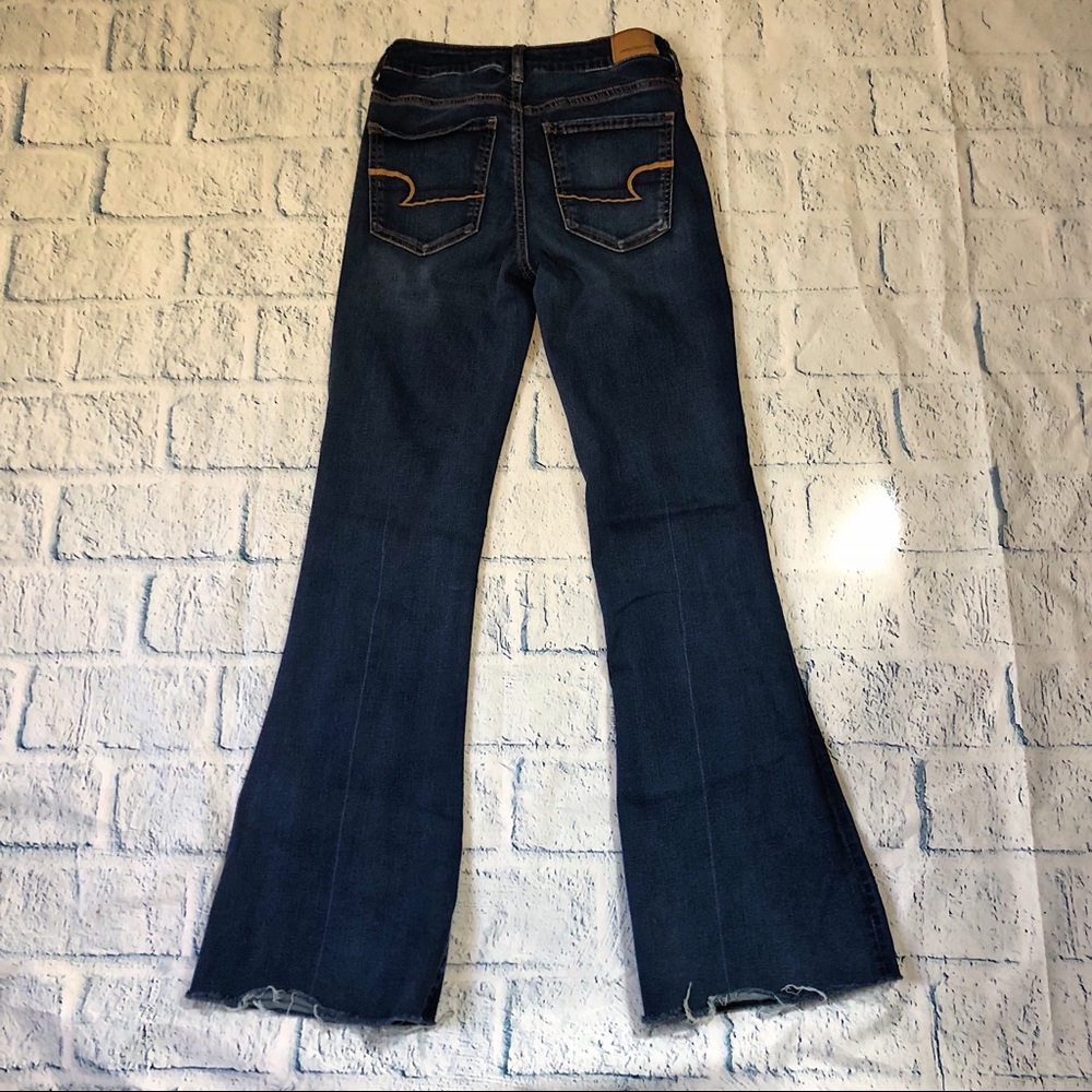 AMERICAN EAGLE; Denim x hi-rise slim flare jeans